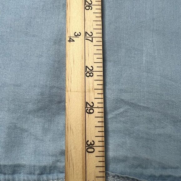 Vintage Owl Chambray Shirt Applique Embroidery Thin Denim Size M button-front - Picture 14 of 16